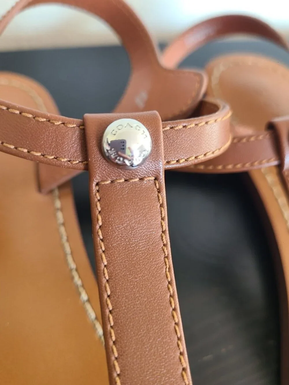 Coach Leila Leather Sandals Tan size 6.5